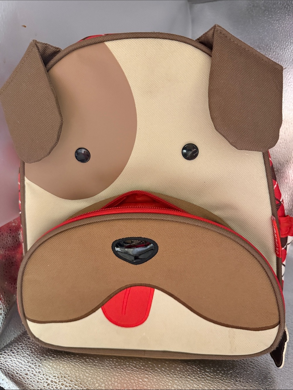 Vintage Skip Hop Back Pack Bull Dog with Plaid Detail - Picture 9 of 10